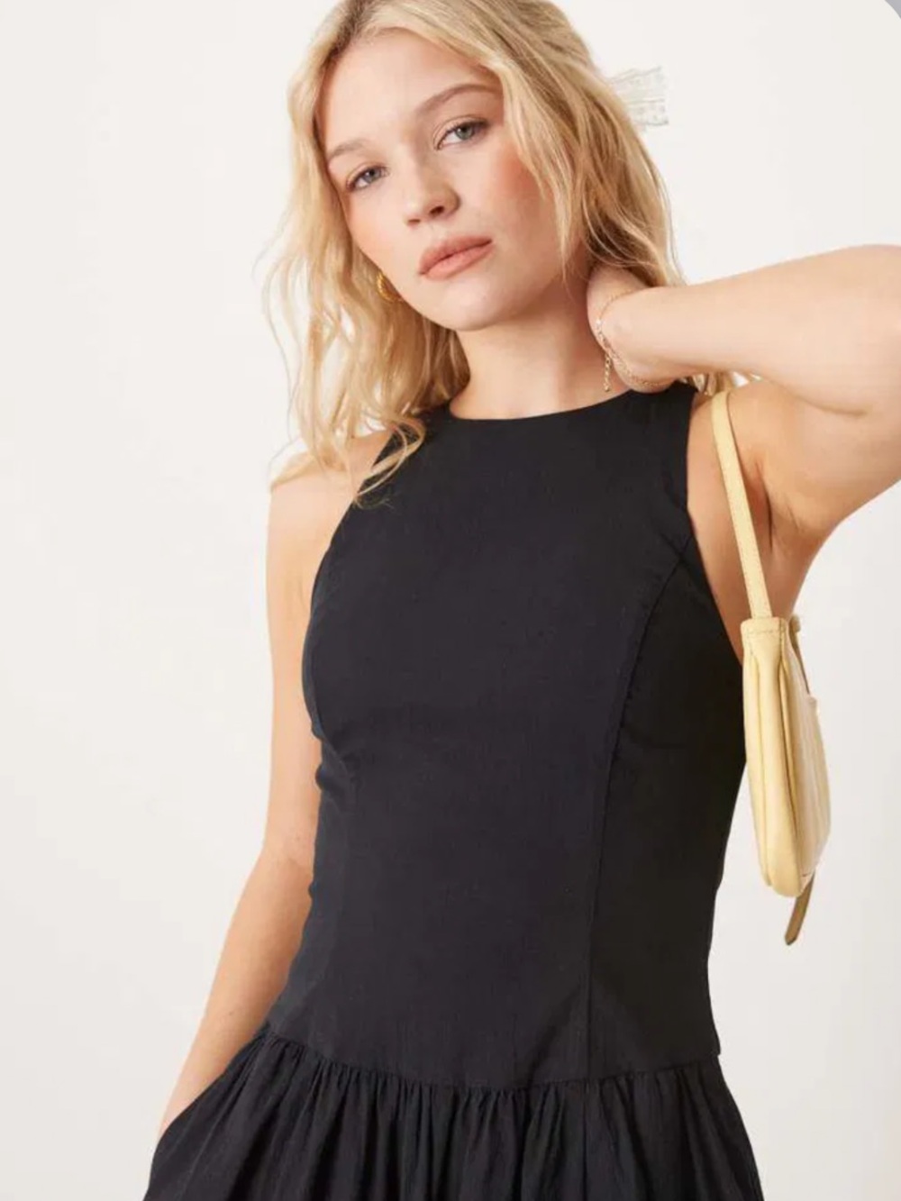 NWT abercrombie high neck drop waist midi dress - Picture 2 of 9